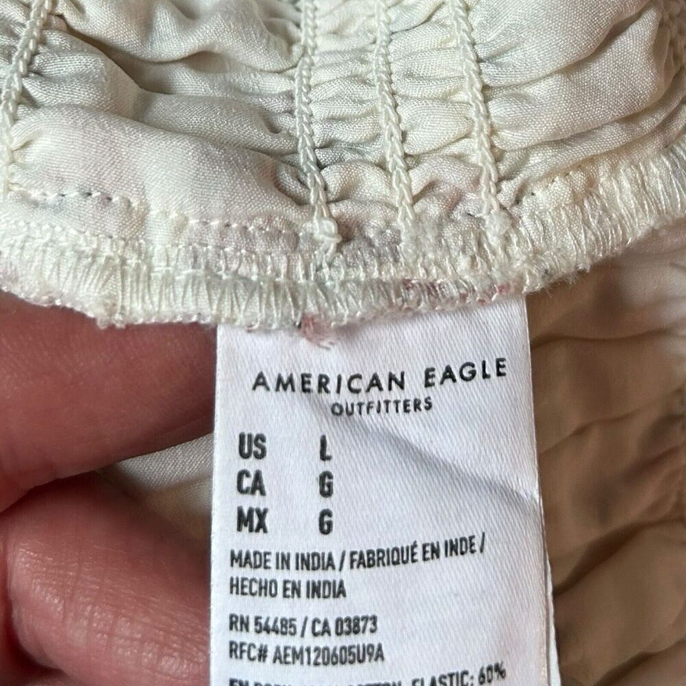 American Eagle Puff Square Neck Ruched Floral Crop Cottagecore Size Large - Picture 10 of 16